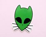 gay cat alien sticker