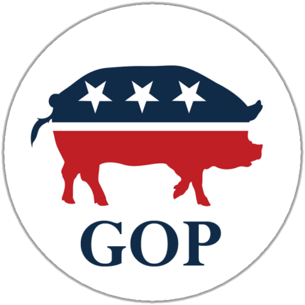 gop pig political sticker