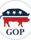 gop pig political sticker