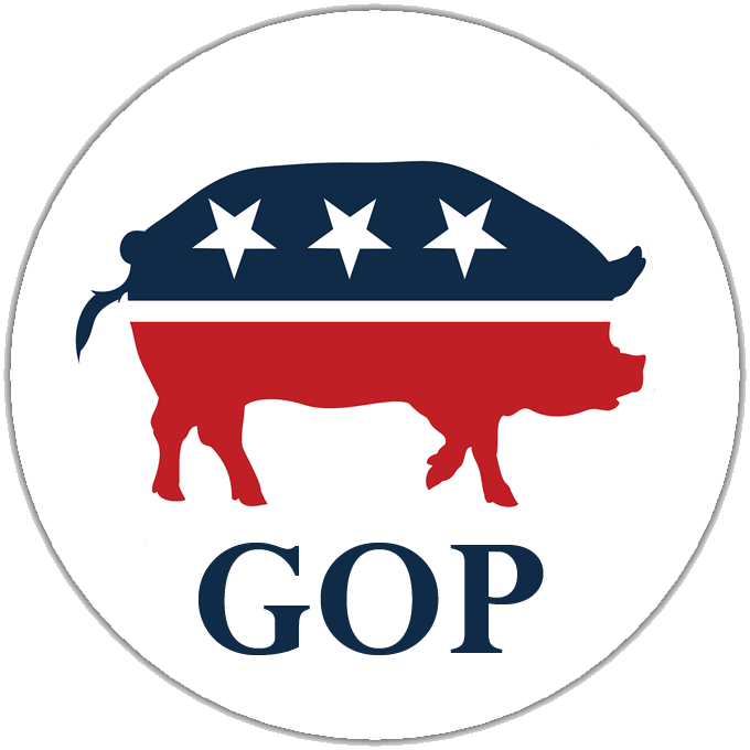 gop pig political sticker