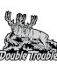 GRAY BLACK WHITE double trouble sticker