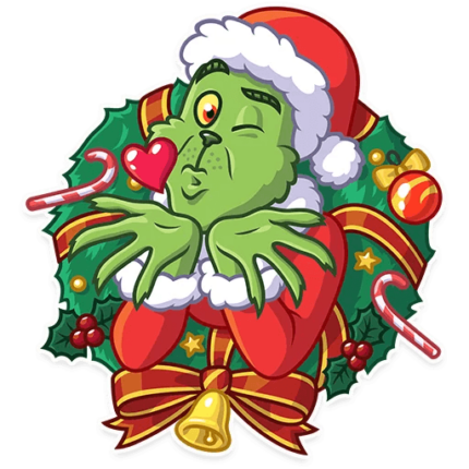 grinch stole christmas_cartoon sticker 2