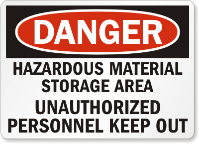 Hazardous Material Danger Sign 5