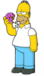 Homer Simpson eating donut sticker