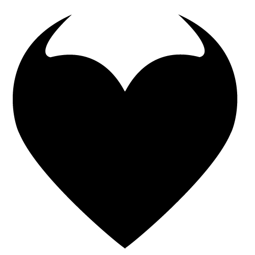 Horned Heart Vinyl Decal Sticker