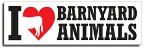 I Love Barnyard Animals Bumper Sticker