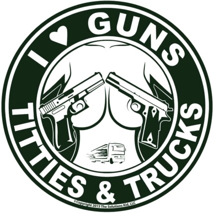 I LOVE GUNS TITTIES AND TRUCKS FUNNY STICKER