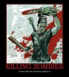 killing zombies guitar baseball bat chainsaw
