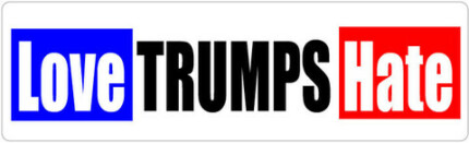 love trump hate bumper sticker