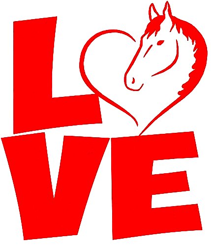 love with horse heart vinyl decal sticker car tattoo equestrian love