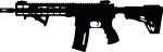 machine gun silhouette decal