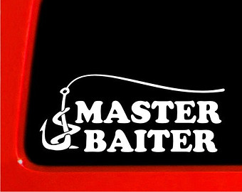 master baiter vinyl die cut car fishing sticker