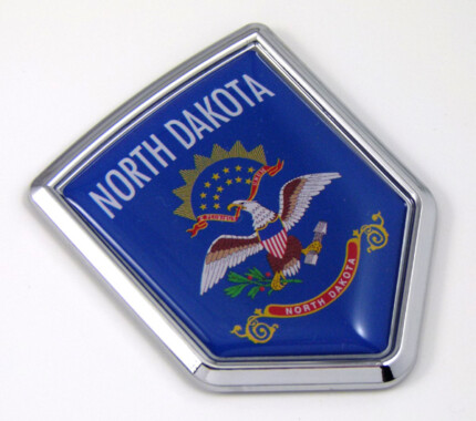 north dakota US state flag domed chrome emblem car badge decal
