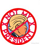 not my presdient round political sticker