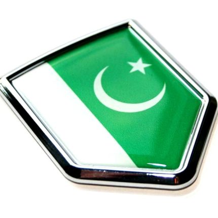 Pakistan Pakistani Flag Crest Decal Car Chrome Emblem Sticker