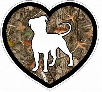 PITBULL HEART STICKER FILLS camo nature