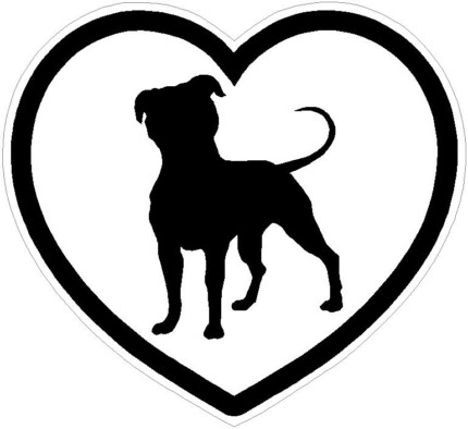 pitbull in heart sticker
