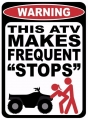 VEHICLE MAKE FREQUENT STOPS FUNNY WARNING STICKER SET