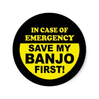 banjo emergency sticker