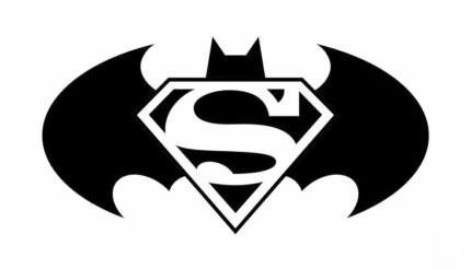batman superman logo diecut decal