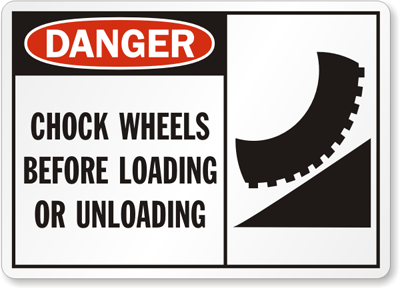 Chock Wheel Signs and Labels 13