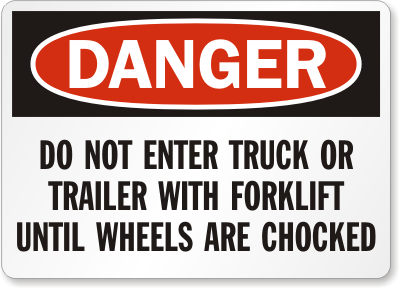Chock Wheel Signs and Labels 17