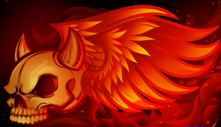cool flaming skull sticker 66