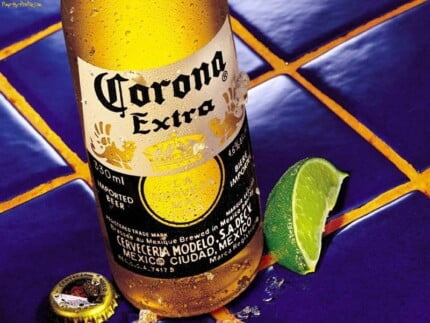 Corona Extra Bottle with Lime Decal