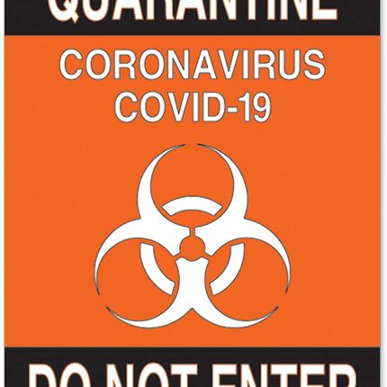 COVID - 19 QUARANTINE ORANGE BLACK STICKER