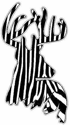 Deer Head Decal 44 - Skin Zebra