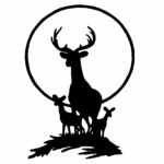 Deer with Babies Hunting Decal