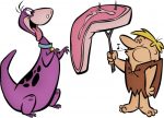 Dino and Barney Rubble with Steak Color Decal Sticker