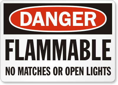 Flammable No Matches Danger Sign 1