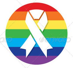gay Pride flag ribbon round sticcker