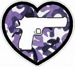 HAND GUN IN HEART FILLS camo purple