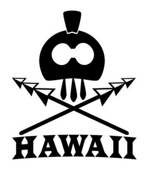 hawaiian ikaika with spears sticker