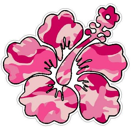 Hibiscus flower camo sticker - PINK