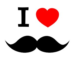 I Love Moustache Square Sticker