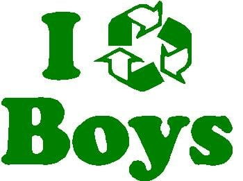 I Recycle Boys Diecut Decal
