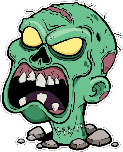 illustration of cartoon zombie head