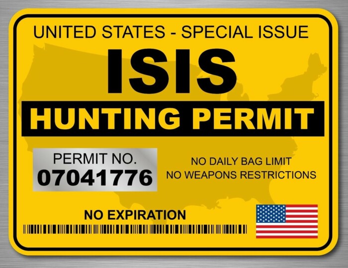 isis hunting permit anti hate sticker