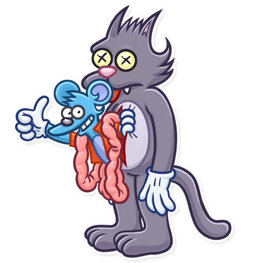 itchy and scratchy funny cartoon sticker 3