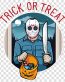 JASON FUNNY TRICK OR TREET HALOWEEN STICKER