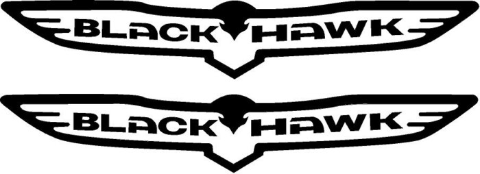 JEEP Black Hawk logo die cut decals PAIR