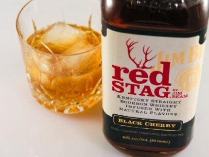 Jim Beam Red Stag Bottle and Glass Sticker