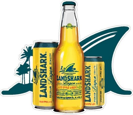 LANDSHARK FIN LOGO with Bottle and can sticker