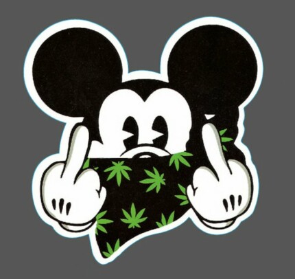 Mickey-Mouse-flip weed sticker
