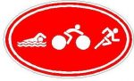 Oval Running Decals Tri Logo Sticker L