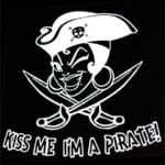 PIRATE GIRL KISS ME Decal Sticker