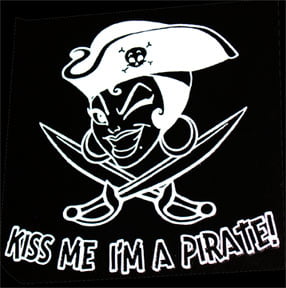 PIRATE GIRL KISS ME Decal Sticker